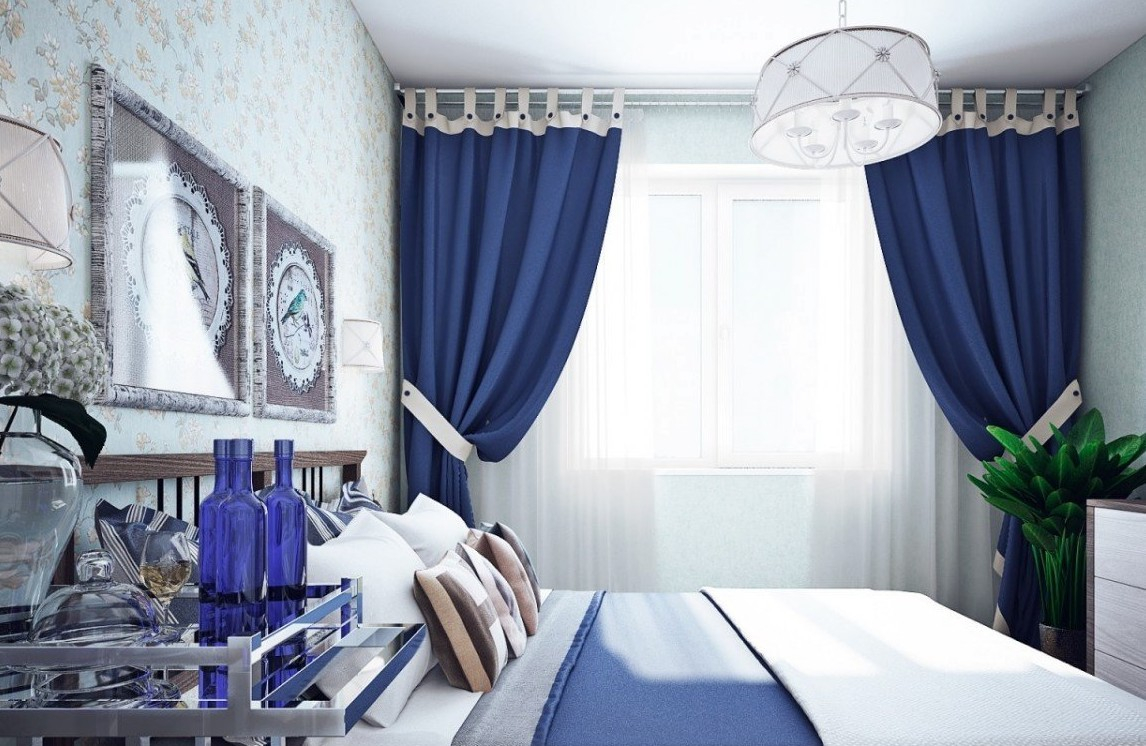 Советы дизайнеров, как красиво использовать синие шторы в интерьере разных комнат